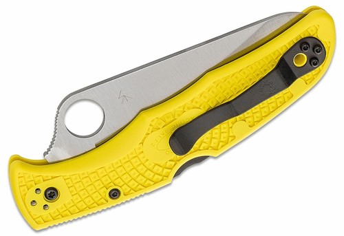 Spyderco Knife Pacific Salt 2 Yellow FRN H1 Serrated Edge C91SYL2 - Picture 4 of 4