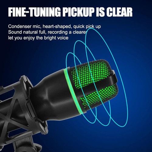 Professional USB Condenser Microphone For PC Laptop Video Game Podcasts - Picture 2 of 14