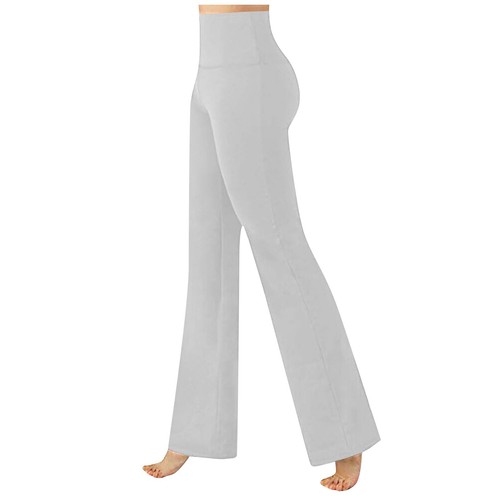 Womens High Waist Casual Flare Bootcut Straight Yoga Pants Wide Leg Gym Trouser* - Picture 37 of 42