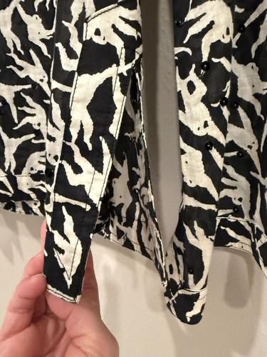 Tory Burch Women's Pullover Monkey Print Tunic Blouse Size 2 Long Sleeve Coastal - Picture 5 of 9
