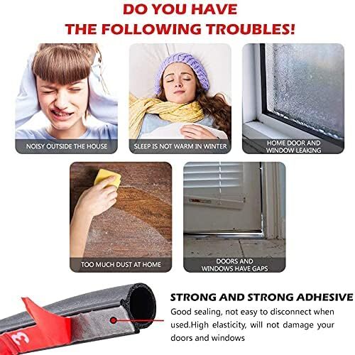 Rubber 40 Feet Long Weather Stripping Seal Strip D-Shape for Doors/Windows - Picture 3 of 10