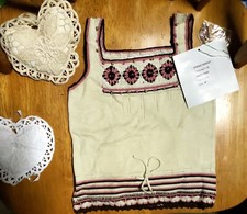 Crochet Lace Tie Waist Tank Top Boho Chic Little Girls Clothing Photoshoot M