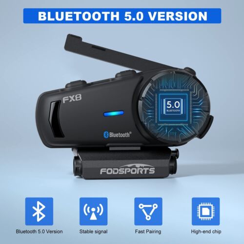 2X FX8 8 Rider Motorcycle Intercom Bluetooth Headset Helmet Motorbike Interphone - Foto 7 di 15