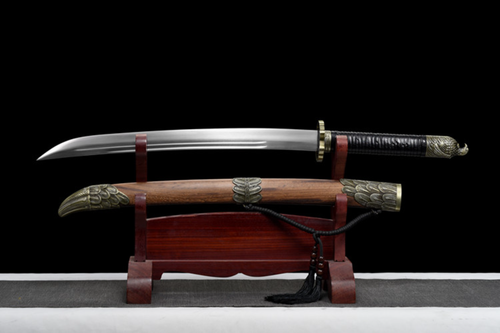 Zwei Phönix Dao chinesische Kung Fu Kampf Breitschwert Schwert Manganstahl Säbel - Bild 4 von 11