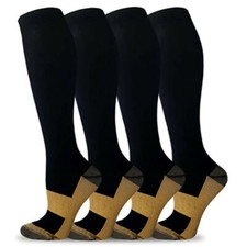 3x Copper Compression Socks Pain Relief Calf Leg Foot High Support Stocking XXL