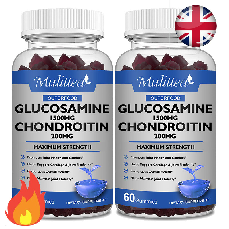 120 Cápsulas Glucosamina con Gominolas Condroitina Alivio Articular Propiedad Antioxidante