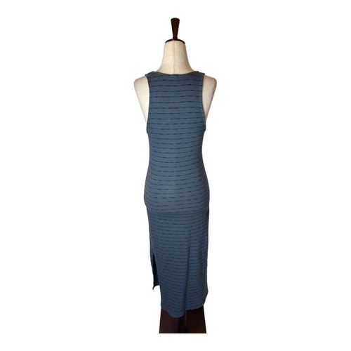 Monrow Dress Women Small Blue Cotton Striped Sleeveless Scoop Neck Tank Midi - Picture 4 of 10