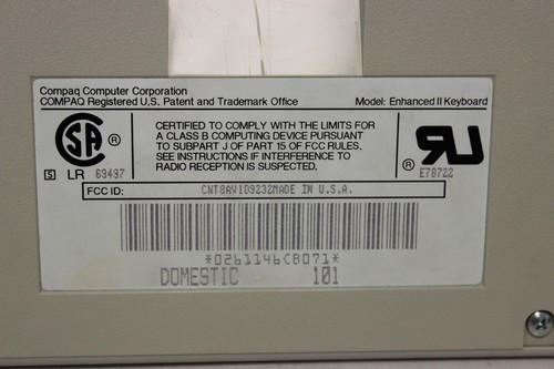 COMPAQ 119951-101 ENHANCED II KEYBOARD DOMESTIC 101 FCC CNT8AV109232 - Picture 4 of 5