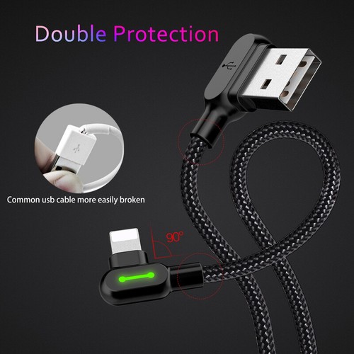 Cable de datos de carga rápida MCDODO LED 90° para iPhone para iPad cargador USB en forma de L - Imagen 4 de 12