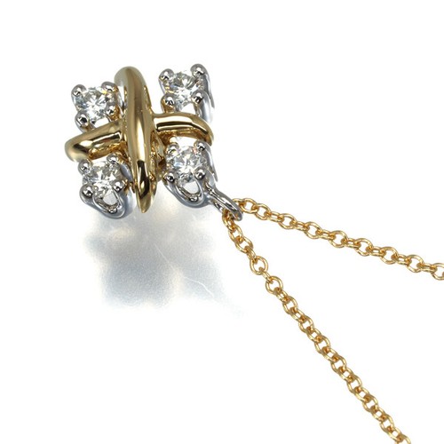 Auth Tiffany&Co. Necklace Diamond Schlumberger 18K YG/950 Platinum - Picture 3 of 5