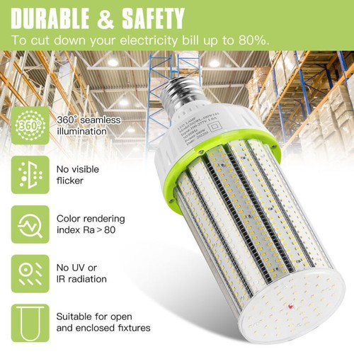 100 Watt LED Corn Light E39 Mogul Base Cob Bulb Warehouse Garage Commercial Lamp - Picture 6 of 10