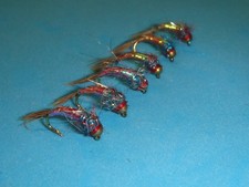 FLY FISHING FLIES - BH RAINBOW ATTRACTOR Mayfly Nymph size #14 (6 pcs)