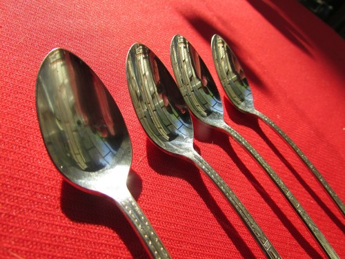 Florence 1930 patrón 4 cucharas de té de hielo por placa de plata nacional NEC EPNS - Imagen 4 de 11