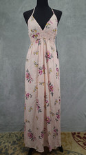 FOREVER 21 Womens pink Floral Hi-Wo Frilled Lined Empire Dress Sz M Chiffon NWT