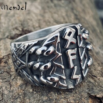 #ad #ad MENDEL Stainless Steel Mens Norse Nordic Viking Rune Ring Men Jewelry Size 7 14 $13.99