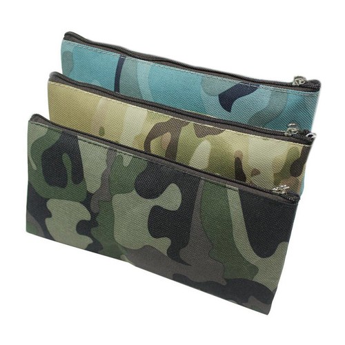 Juego de 3 - Camuflaje Estampado Azul Verde Beige Cremallera Bolsa Cartera Accesorio Bolso - Imagen 5 de 10