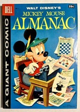 DELL Mickey Mouse Almanac #1 DISNEY 1957 Comic Giant Size F+ 6.5 Carl Barks Art