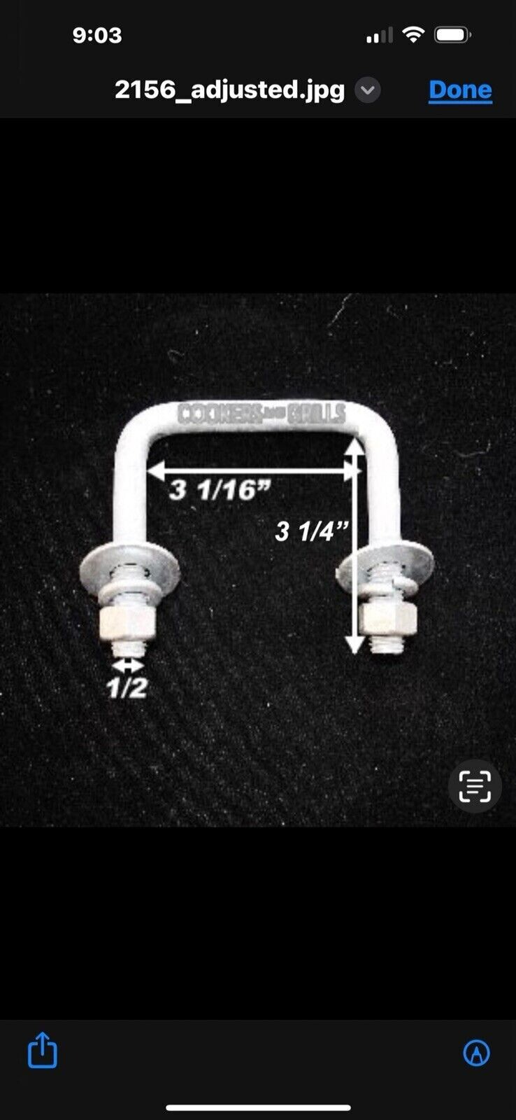 ( 8 ) Boat Trailer UBolt Hot Dipped Galvanized Square Ubolt 1/2" x 3