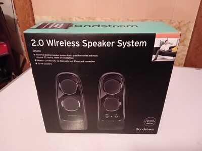 Sandstrom 2.0 Wireless Bluetooth AUX Lautsprechersystem / Soundbar für Laptop Telefon