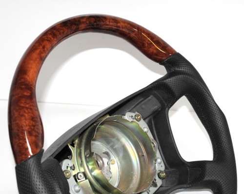 Lenkrad Wurzelholz Wood Holz - Leder Sportlich Mercedes R129 W124 W201 W140 - Picture 7 of 10