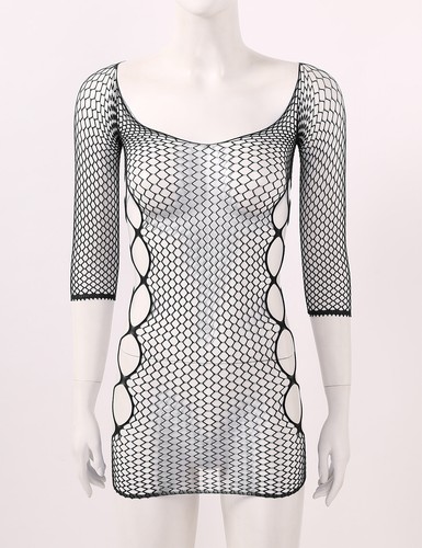 Mini vestido ceñido al cuerpo sin mangas brillante elástico transparente + cuerda G - Imagen 35 de 41