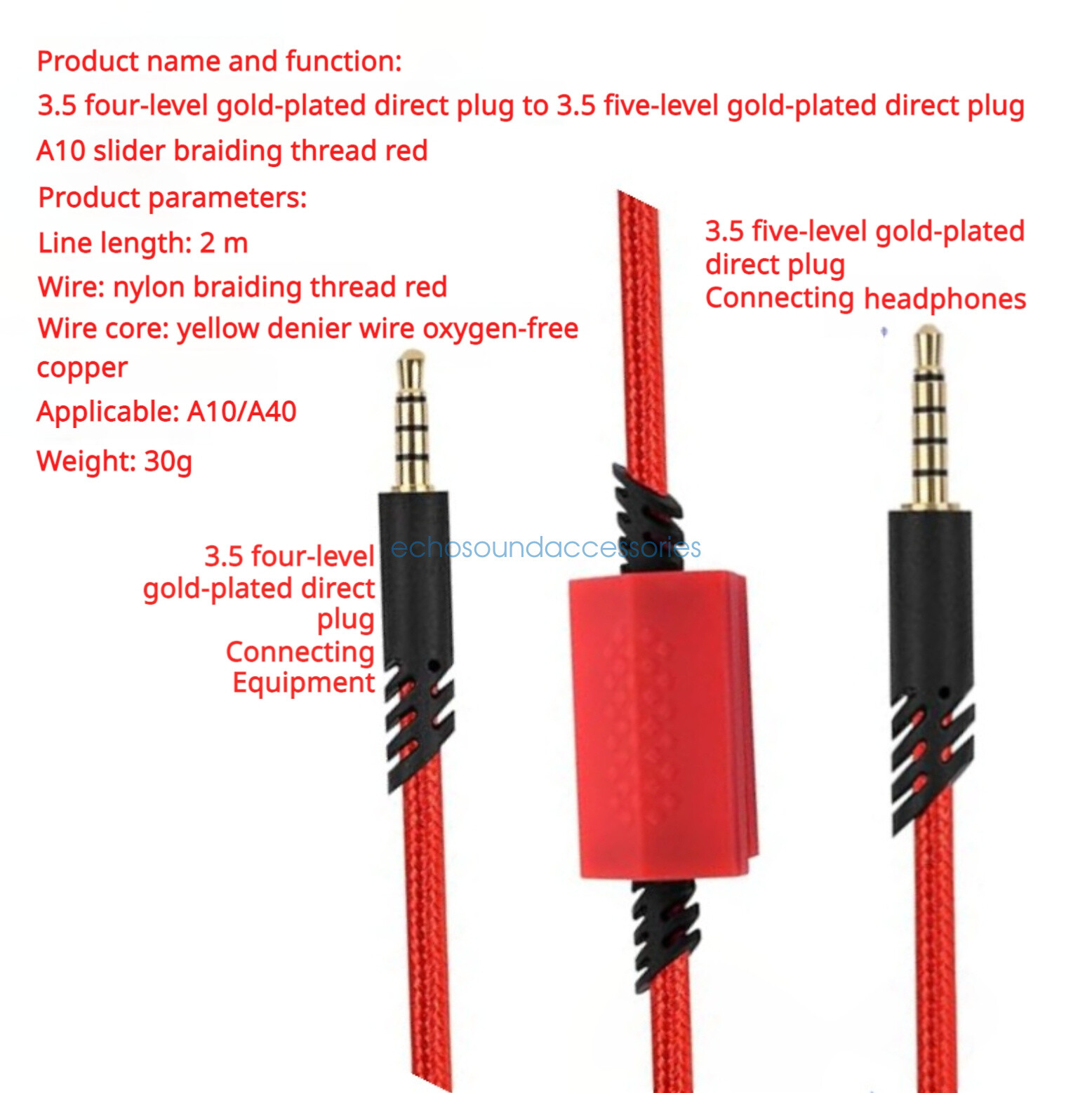 Audio Cable for Logitech Astro A10 A40 Headphone Tuning Cable