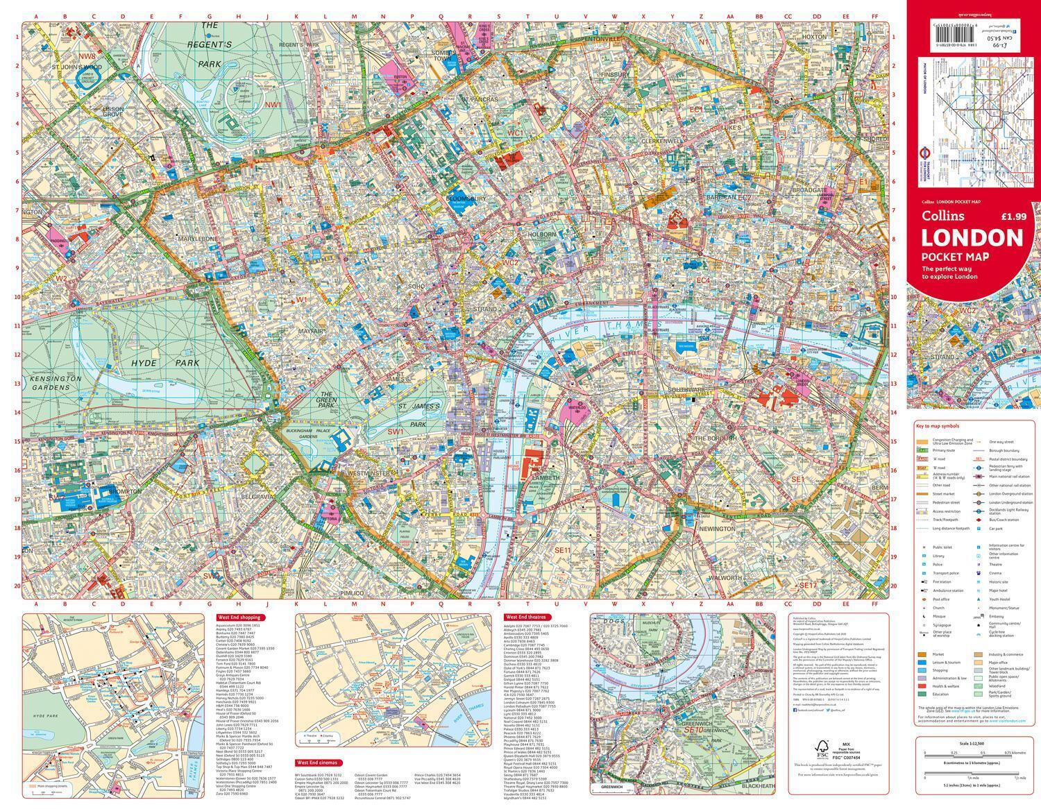 Thumbnail - Collins Maps | London Pocket Map | (land-)karte | Englisch (2020)