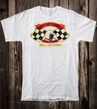 Retro Hot Rod Tee T Shirt Speed Shop Drag Race Racing Bell Auto Parts CA