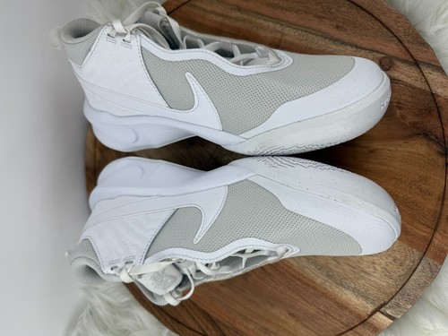 Nike Team Hustle D 10 (GS) Youth Kids US 7Y White/ Light Grey Basketball Shoes - Picture 9 of 10