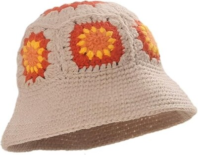Lulla Collection Crochet Bucket Hat Women's OS Orange Multi
