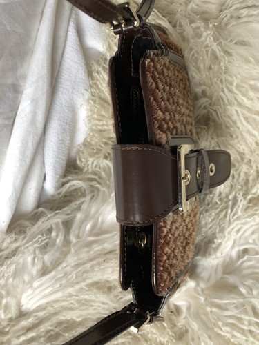 Bolso de Hombro TOD'S Cuero Recortado Ponyhair Marrón y Bronceado Plateado Hardware ¡LUJO!!!¡! - Imagen 11 de 12