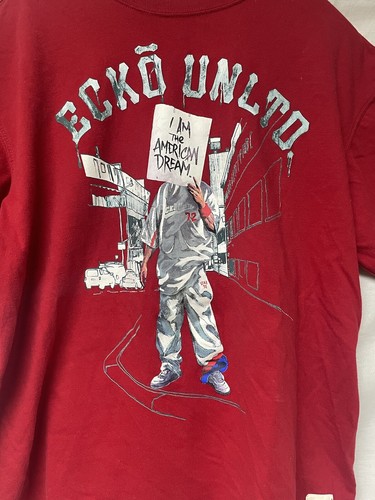 Vintage Ecko Unlimited T-shirt 90s Graffiti XL I Am The American Dream Red King - Picture 4 of 8