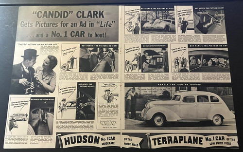 1938 Hudson Terraplane "Candid Clark" - Vintage Original Print Ad / Wall Art
