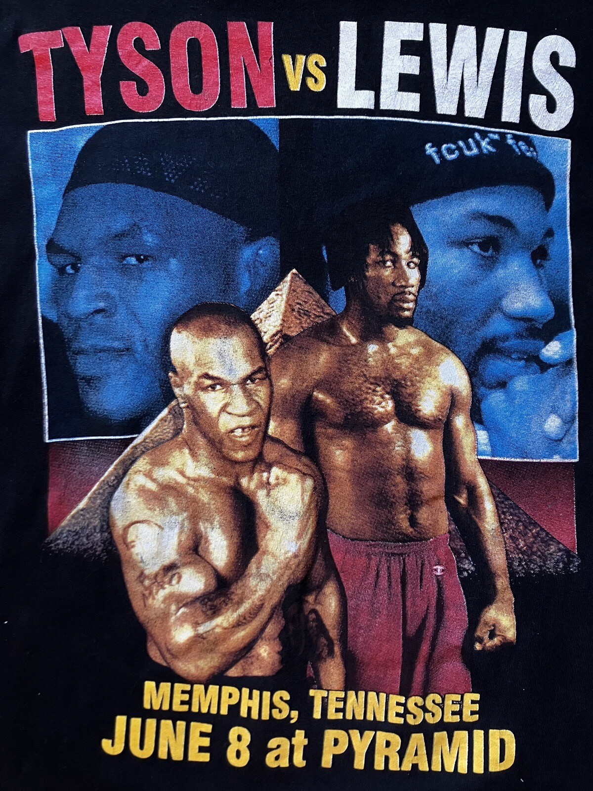 Vintage 2002 Mike Tyson Vs Lennox Lewis Promo Tee Gem