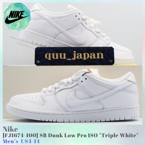 Nike SB Dunk Low Pro ISO Triple White FJ1674-100 Men’s US4-14 NEW - Picture 1 of 18