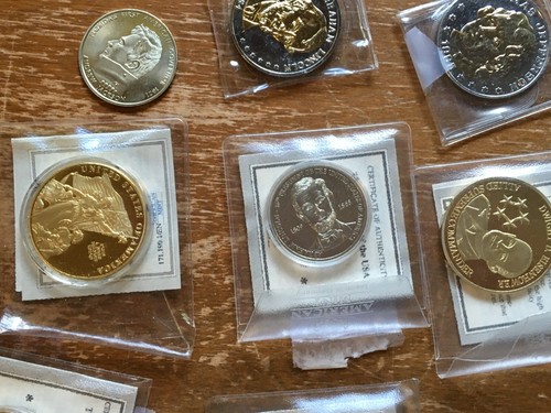 9 presidential and American commemorative medals token coins with COA - Picture 3 of 4