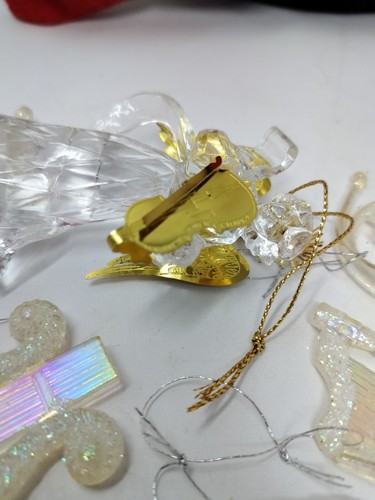Acrylic Celluloid Christmas Musical Instrument Ornaments Angel Holographic Lot - Picture 14 of 18