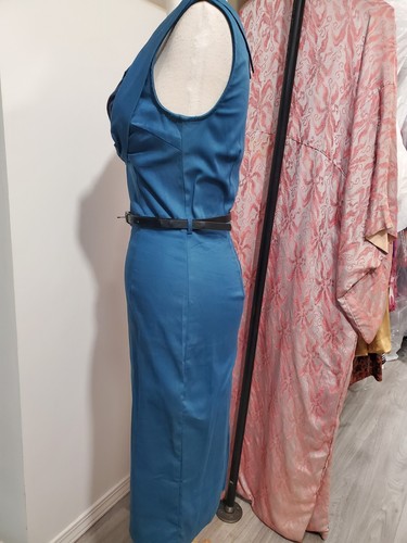 Lindy Bop Vanessa dunkelblau Retro Bombshell Wiggle Kleid Herzausschnitt gefüttert Small - Bild 2 von 5