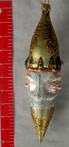 Glass Ornament "Two Face Santa" - Hand Painted in Poland - Radko Inspired - Picture 5 of 5