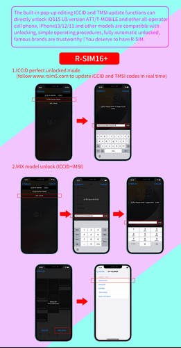 R-SIM 16+ Nano Unlock RSIM Card für iPhone 13 12 mini 12 Pro XS MAX 8 IOS 15 - Bild 6 von 12