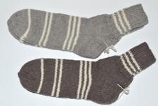 NEW Hand Knitted 100 Pure Soft Wool Men's Socks 9-11 Choose Brown or Gray