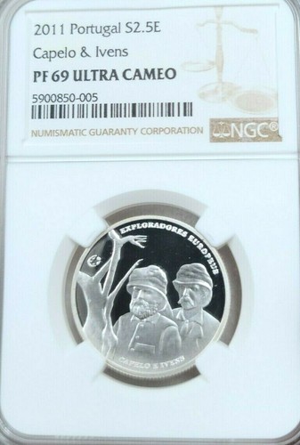 2011 PORTUGAL SILVER 2.5 EURO CAPELO & IVENS NGC PF 69 ULTRA CAMEO TOP POP 1 - Picture 3 of 4