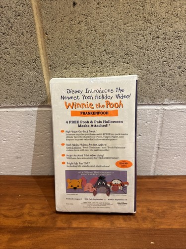 Winnie The Pooh Frankenpooh Halloween DEMO VHS Video Tape Halloween Rare Sealed - Picture 3 of 10
