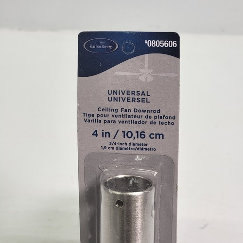 Harbor Breeze Universal 4-in Brushed Nickel Steel Indoor Ceiling Fan Downrod New - Picture 3 of 7