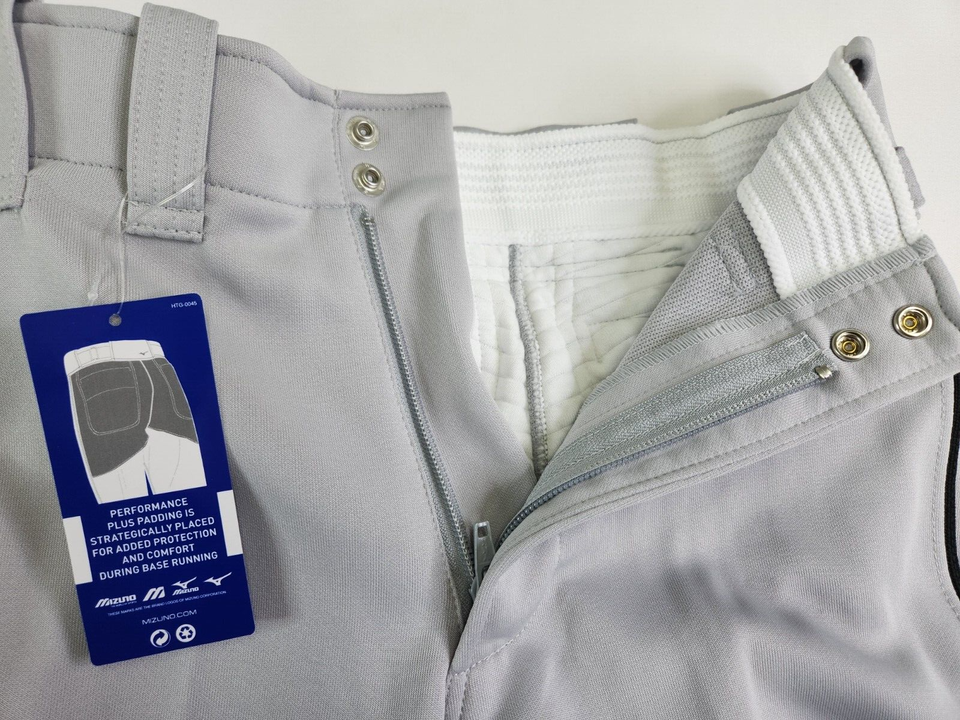 Mizuno Youth Gray & Black Stripe Baseball Pants Size L Performance Padding eBay