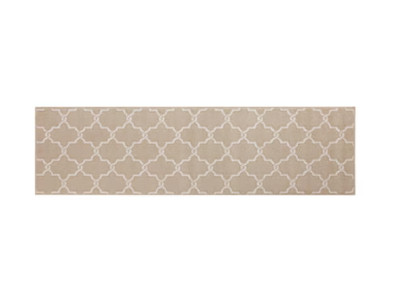 Jean Pierre Washable Non-Skid Beige / White 2' 2'' x 8'' Geometric Runner Rug