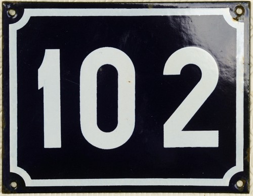 Large blue vintage French house numbers enamel on steel 100 to 199 new old stock - Picture 4 of 99