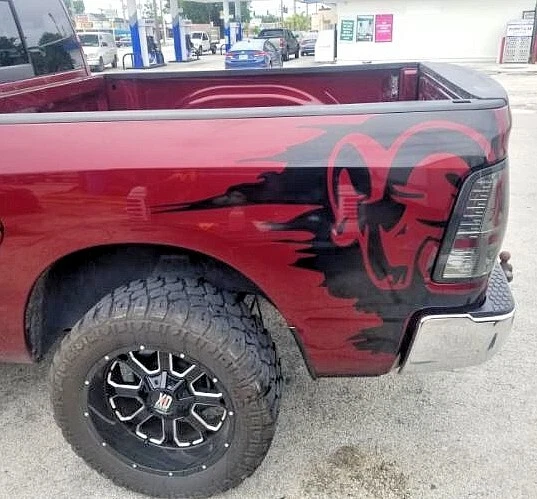 Calcomanía de cama para Dodge Ram doble cabina 1500 Ram diseño deportivo vinilo gráficos pegatina Foto 2 de 4