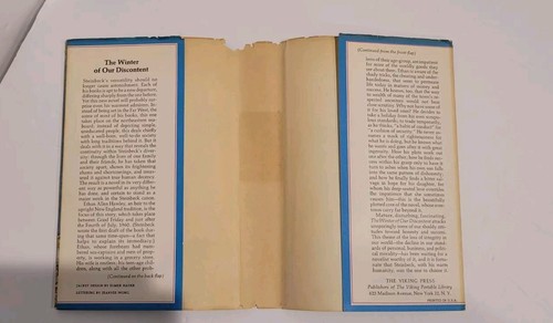 John Steinbeck THE WINTER OF OUR DISCONTENT 1st Edition / Printing HCDJ 1961 - Picture 22 of 23