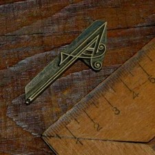 brass ornament bookbinding Art Nouveau gilding bookbinder embossing rare stamp.~